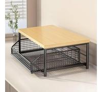 ISCBAFYX Double Layer Microwave Stand with Wooden Countertop - Space-SavingPantry for Office & Bedroom (14.57x10.24in Black) - rage Solution