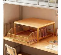 ISCBAFYX Double Layer Microwave Stand with Wooden Top Sliding Drawer rage Pantry for Office & Bedroom - 14.57"x10.24" Ideal Space-Saving Solution