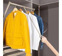 ISCBAFYX Drop Down Clothes Rack for Cabinet, Pull Down Adjustable Width Hanger Rail with Soft, Space Saving Closet Drying Rack