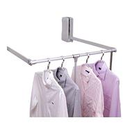 ISCBAFYX Drop-Down Wardrobe Lift Rails, Adjustable Wardrobe Clothes Rail, Save Space, Hangers For Bedroom And Living Room, Silver, Load 30Kg/510-660Mm,510