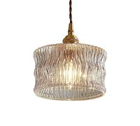 ISCBAFYX E27 Screw Single-head Pendant Light,Creative Water Glass Hanging Lamp Lampshade,Japanese Minimalist Style Chandelier,Cafe Porch Bar Decorative Lighting Fixtures