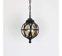 ISCBAFYX European Vintage Pendant Lights Outdoor IP54 Waterproof Ceiling E27 Industrial Aluminum Glass Globe Hanging Chandelier Lighting for Porch, Exterior, Entryway