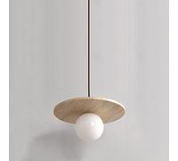 ISCBAFYX Farmhouse Marble Stone Pendant Light With White Milk Glass Rustic Chandelier Industrial Wood Nordic Mid Century Hanging Ceiling Lamp For Kitchen Dining Room Bedroom Hallway