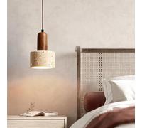 ISCBAFYX Farmhouse Marble Stone Pendant Light With White Milk Glass Rustic Chandelier Industrial Wood Nordic Mid Century Hanging Ceiling Lamp For Kitchen Dining Room Bedroom Hallway