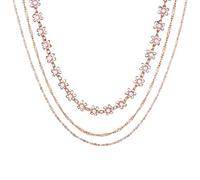 ISCBAFYX Fascinating Necklace Pendant Chain Men Women Jewellery Versatile And Personalized Flower Studded Diamond Tassel Layered Necklace