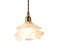 ISCBAFYX Flush Mount Ceiling Lighting Fixtures,French Retro Style Chandelier,Creative Flower-shaped Frosted Glass Hanging Lamp,Bedside Bar Tearoom Decoration Pendant Light