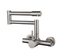 ISCBAFYX Folding Faucet Kitchen Sink Single Cold Foldable Swivel Stainless Steel Into The Wall