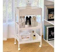 ISCBAFYX Fruit Basket For Kitchen, Trolley Kitchen Organizer Rolling Desk Bookcase Book Storage Rack Utility With Drawer (Color : Bianco, Size 40x26x91.5cm)