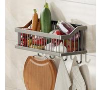 ISCBAFYX Fruit Vegetable Storage Basket, Carbon Steel 2 Tier Fruit Basket Metal Fruit And Vegetable Storage For Bread Snack Veggies Potato Wall-mounted Fruit And Vegetable Rack