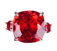 ISCBAFYX Full Drilled Simulated Ruby Jewelry Set Evening Wear Accessories Women's Wedding Ring present Set