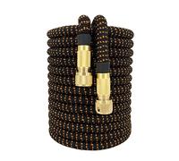 ISCBAFYX Garden Hose Flexible Watering Pipe Double Latex High Pressure Car Wash Gardens Supplies Irrigation Compact and Portable(Black-Brown,1/2''_16FT-5M)