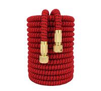 ISCBAFYX Garden Hose Flexible Watering Pipe Double Latex High Pressure Car Wash Gardens Supplies Irrigation Compact and Portable(Reddish Black,1/2''_16FT-5M)
