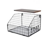 ISCBAFYX Hanging Fruit Basket Metal Kitchen Baskets Rack Wire Wall Mounted Produce Baskets For Kitchen Fruit And Vegetable And Counter Snack Storage