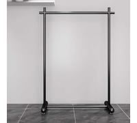 ISCBAFYX Heavy-Duty Clothes Rack on Wheels Adjustable Rolling Garment Stand Sturdy Metal Wardrobe nizer for Dresses and Coats Black 100x180cm (39.4x72.9in)