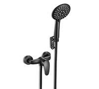 ISCBAFYX High Pressure Handheld Showerhead & Faucet Combo Matte Black Trim Kit for Bathroom Upgrade Easy Installation Stylish Spa-Like Experience