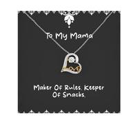 ISCBAFYX jewellery Brilliant Mama presents, Maker Of Rules. Keeper Of Snacks, Brilliant Love Dancing Necklace For Mom, Jewelry From Daughter, Funny jewelry, Funny present, Funny necklace, Funny