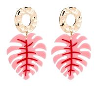 ISCBAFYX jewellery Women Silver Earrings, Hyperbole Colorful Leaf Drop Earrings Trendy Bright Gold Color For Women Beach Major Jewelry Bijoux Gifts For Girlfriend, Wife, Sister, Daughter, Mother On