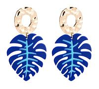 ISCBAFYX jewellery Women Silver Earrings, Hyperbole Colorful Leaf Drop Earrings Trendy Bright Gold Color For Women Beach Major Jewelry Bijoux Gifts For Girlfriend, Wife, Sister, Daughter, Mother On