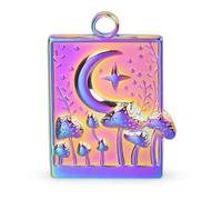 ISCBAFYX jewelry Stainless Steel Punk Rainbow Charm Mushroom Moon Pendant Accessories Jewelry Making diy Necklace Earrings Craft ing Product jewelry