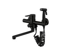 ISCBAFYX Kitchen Faucet Wall Mounted Swivel Single Handle Stainless Steel Wall Mounted Kitchen Faucets with Spray Gun-Brushed