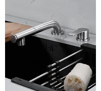 ISCBAFYX Kitchen Faucets Inside Window Kitchen Sink Mixer Faucet Pull Swivel 2 Modes 2 Holes Stainless Steel Kitchen Sink Faucets-Brushed