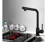 ISCBAFYX kitchen faucets with pull down sprayer, hot and cold single handle telescopic, pull-out, 2, kitchen sink, faucet-B black 304 stainless steel