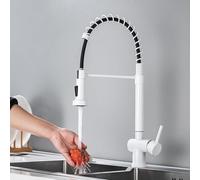 ISCBAFYX Kitchen Faucets with Pull Out Spray Single Handle Stainless Steel Single Hole Hot and Cold Water Kitchen Faucet-Brushed