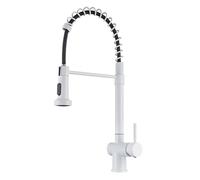 ISCBAFYX Kitchen Faucets with Pull Out Spray Stainless Steel Single Handle Single Hole Pull Out Kitchen Faucet-Brushed