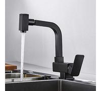 ISCBAFYX Kitchen Mixer Faucet Folding Inside Window Kitchen Sink Faucets Black Kitchen Sink Faucet Brass 360° Rotation Hot and Cold Faucet-A