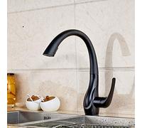 ISCBAFYX Kitchen Sink Faucet for Bar Farmhouse Commercial, Black Brass Swan Type Faucets, Pull Out White, Button to Cleaning, 360 Rotate Mixer Taps(Nero,with Hose Size 3-8)
