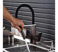 ISCBAFYX Kitchen Sink Faucet for Bar Farmhouse Commercial, Traditional Solid Brass, Single Lever Tap, Pull Out Spout Mixer, Deck Mounted