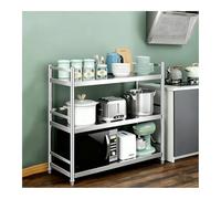 ISCBAFYX Kitchen Storage Rack with Worktop, Multi-Tier for Bedroom, Balcony, Living Room - 120x50x100CM, Versatile Shelving Unit for Home & Office.