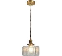 ISCBAFYX lamp Wall Lighting Fixtures Japanese Glass Chandelier Vintage Brass Pendant Light Hanging Lamp Ceiling for Kitchen Island Farmhouse Bar Restaurant Coffee Shop Living Room(Clear,2)