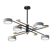 ISCBAFYX Led Chandelier 8 Lights Sputnik Adjustable Pendant Lighting Fixture Industrial Iron Ceiling Light Fixture for Kitchen Dining Room Living Room,Tricolor Light,6 Lights