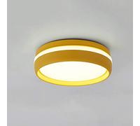 ISCBAFYX LED Chandelier Ceiling Lamp Flush Mount Round Circle Modern Fixture for Living Bathroom Kitchen Bedroom Balcony Warm Day Light White Six Colors Color : Yellow