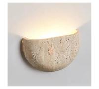 ISCBAFYX Led Wall Lamp Bedroom Bedside Light Retro Medieval Style Yellow Cave Stone Nature Lighting Fixtures Home Room Decor Interior,
