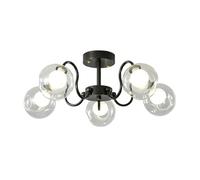 ISCBAFYX Light luxury glass chandelier, all copper magic bean for bedroom living room dining study,5 head