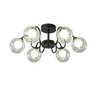 ISCBAFYX Light luxury glass chandelier, all copper magic bean for bedroom living room dining study,6 head