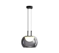 ISCBAFYX Light Luxury Kitchen Island Restaurant Smoke Grey Glass Chandelier Nordic Minimalist Art All-Copper LED Pendant Bar Bedroom Bedside Hanging Lamp Commemoration Day