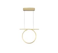 ISCBAFYX Linear 3 Ring Pendant Lighting Fixture with 57 W Remote Dimmable Led,Gold,Nordic Geometric Chandelier Minimalist Ceiling Lamp for Dining Living Room Bedroom,Three Color Temperatures,1-Li