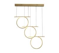 ISCBAFYX Linear 3 Ring Pendant Lighting Fixture with 57 W Remote Dimmable Led,Gold,Nordic Geometric Chandelier Minimalist Ceiling Lamp for Dining Living Room Bedroom,Three Color Temperatures.,3-Li