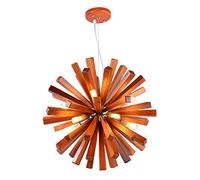 ISCBAFYX Living Room Bedroom Study,G4 Nordic Dandelion Wooden Chandeliers,Dining Café Decorative Lights, Personalized Lights-Chestnut 52cm