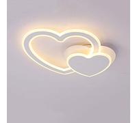 ISCBAFYX Love Shape Creative young man's Led Ceiling Lamp Modern Simple Atmosphere Marriage Room Master Bedroom Light Acrylic Remote Control Pink Chandelier