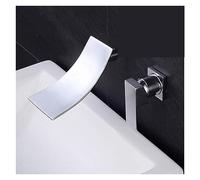 ISCBAFYX Luxury Bathroom Faucet Basin Faucet Full Copper Hot and Cold Waterfall Pre-Buried Box Embedded in The Wall Wall-Mounted Faucet(Minimalist Silver)