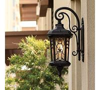 ISCBAFYX Mediterranean Style Exterior Wall Lanterns Clear Glass Panels Wall Lamp Villa Courtyard Outdoor Single Head Wall Sconce Ip65 Waterproof Aluminium Illumination,A-1:52Cm X 26Cm