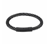 ISCBAFYX Men Jewelry Stainless Steel Magnetic Clasp Bracelet Earring Wire Twisted Cable Cuff Bangle Bracelet,2,22CM
