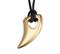 ISCBAFYX Men's Black Bull Horn Pendant Ethnic Style Steel Wolf Tooth Necklace Smooth Minimalist Jewelry Stylish Personality Accessory