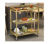 ISCBAFYX Mobile Vegetable Rack Trolley, Multi-Layer Kitchen Storage on Wheels, Hot Pot Dish, Gold Basket for Easy Floor-to-Floor Access