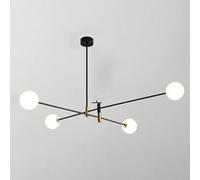 ISCBAFYX molecular magic bean chandelier, classic home main light, small household lights, living room for dining bedroom hall lamps,Black,4 Light