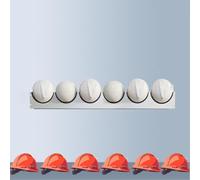 ISCBAFYX Motorcycle Helmet Rack Wall Mount 1 2 3 4 5 6 Helmets, Fire Fighter Helmet Safety Hat Organizer Stand, Office Hard Hat Rack Hanger for Cubical(Hold 6 hats)